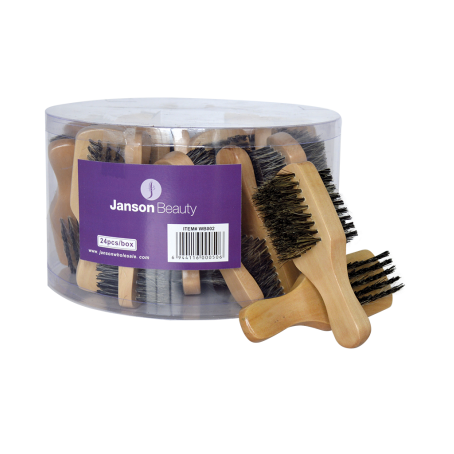 JB (WB002) Wooden Hair Brush Double Sided Small (24Pcs Jar) - Janson Beauty