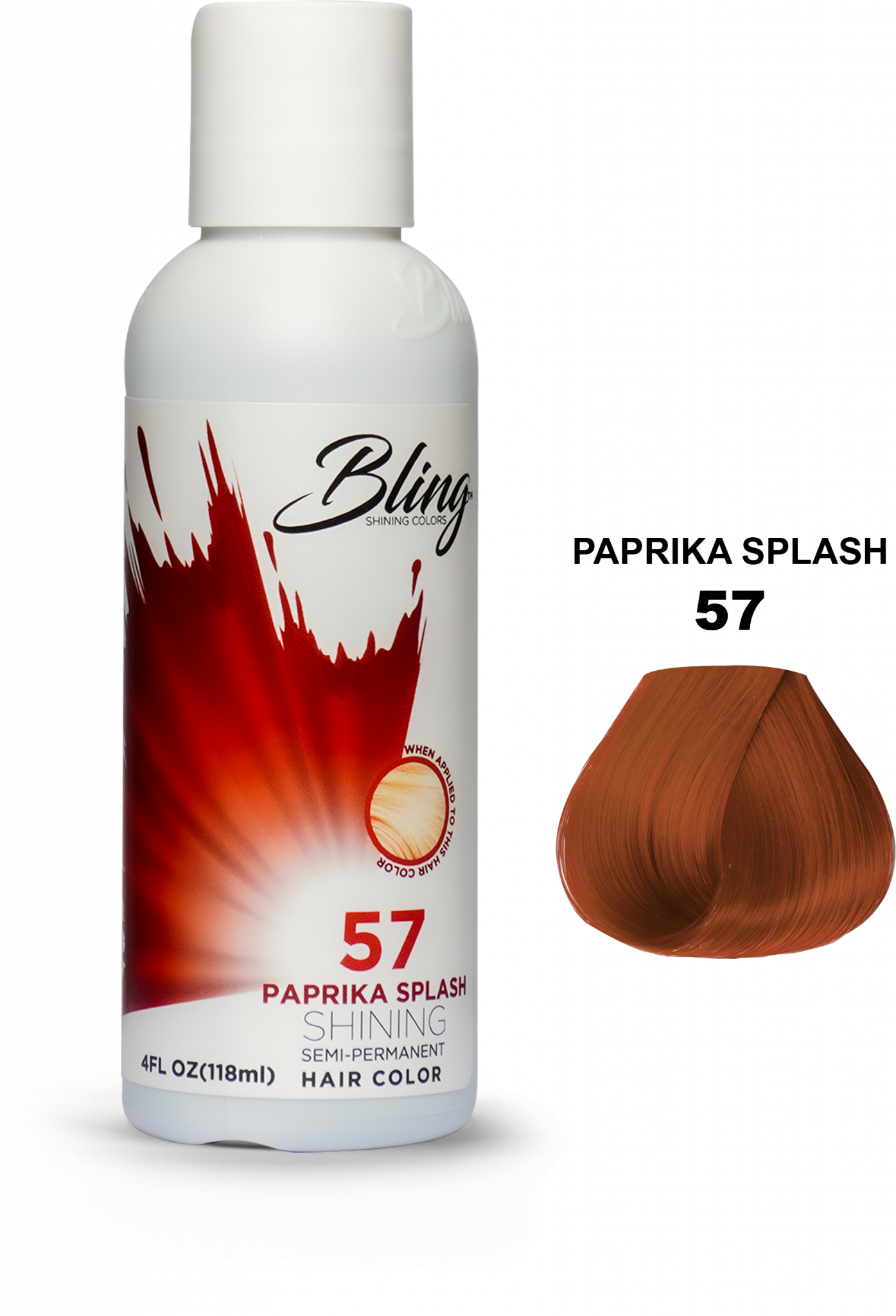Bling Semi Permanent Hair Color 57 Paprika Splash Janson Beauty