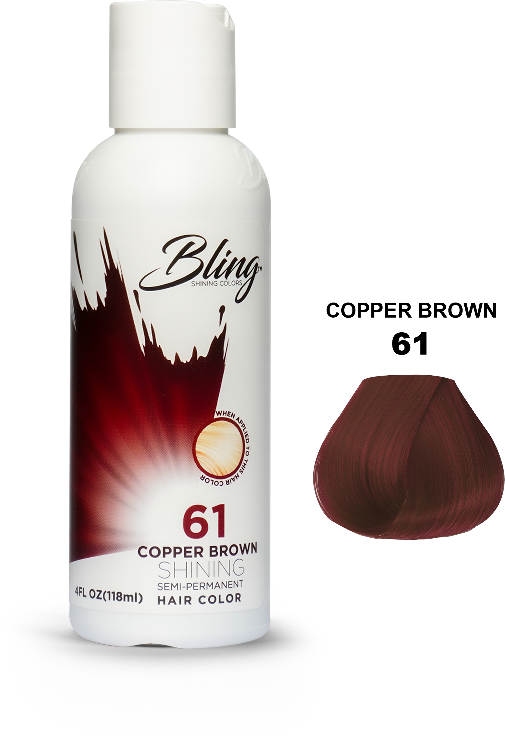 Bling Semi Permanent Hair Color # 61 Copper Brown - Janson Beauty