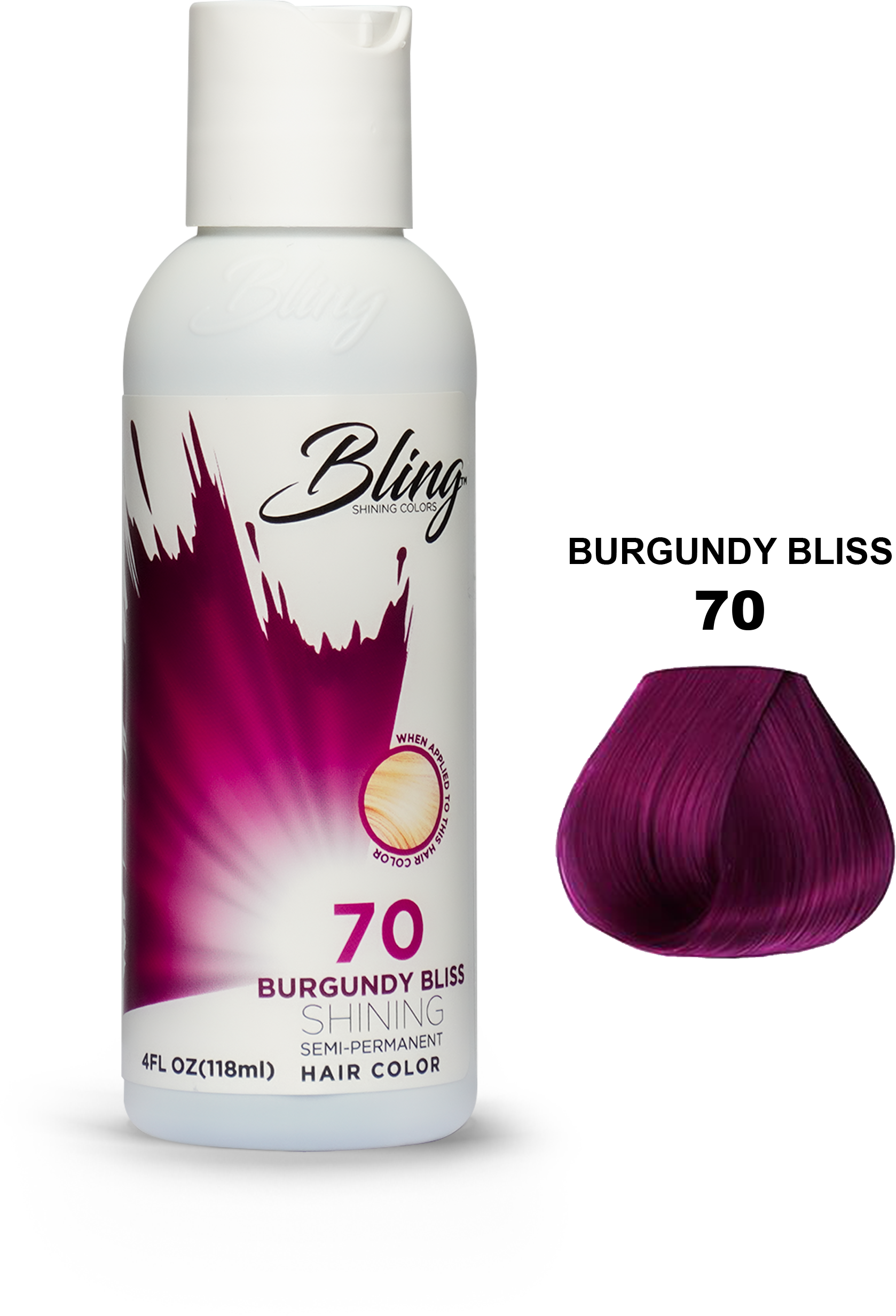 Bling Semi Permanent Hair Color # 70 Burgundy Bliss - Janson Beauty